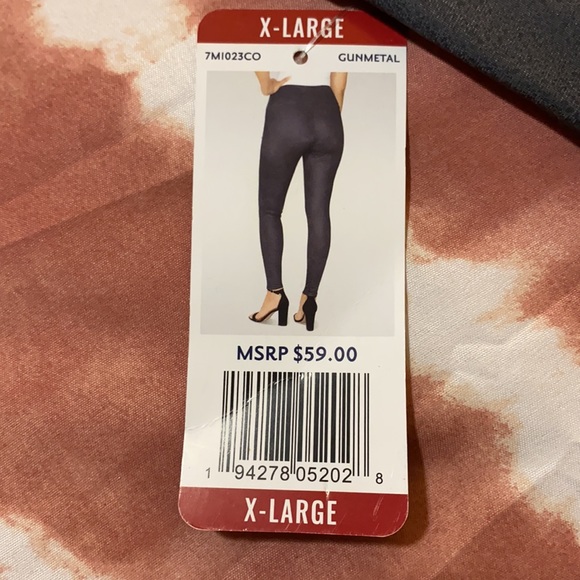 Seven7 Faux Leather Leggings NWOT GREY ONLY - Picture 3 of 10